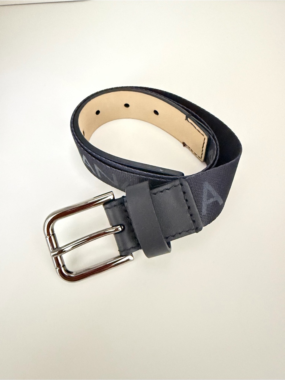 Dolce & Gabbana Navy Kids Logo Webbing Belt with Silver Buckle